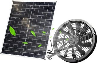 OEM Ventilador Solar Para Camping Y Actividades Al Aire Libre, Kit De Ventilador Con Panel Solar De 20 W, 3000 Rpm - Resistente Al Agua Ip65, Vers&aacute;til Par