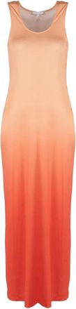 Patrizia Pepe Elegante Jurk voor Diverse Gelegenheden - Dames - Maxi kleedjes - Oranje - S - Polyester - Kleedjes