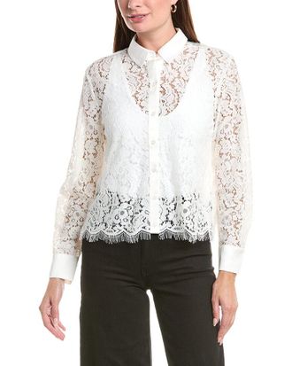 Bella Dahl Lace Contrast Button Down