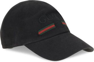 Gucci Mens Black Cotton Cap (baseball Hat)
