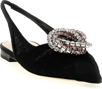 Mach & Mach Galaxy Slingback Flat - Black