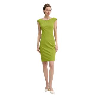 Patrizia Pepe Mouwloze Getailleerde Jurk - Dames - Korte kleedjes - Groen - L - Leer - Kleedjes