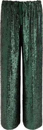 Dries Van Noten Puvis Sequin Trousers - Dark Green - 40 (UK12 / M)