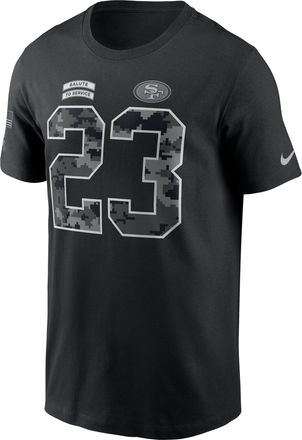 Nike Christian McCaffrey San Francisco 49ers Salute to Service Nike Mens NFL T-Shirt in Black | N19900AF3T-X14