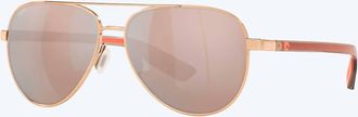 Costa Unisex Peli Shiny Sunglasses In Rose/gold