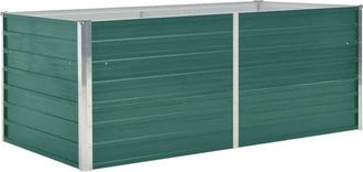 vidaXL Vidaxl - Jardinera elevada de acero galvanizado verde 160x80x45 cm