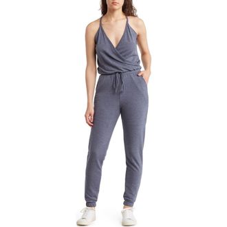 Go Couture Drawstring Sleeveless Jumpsuit in Navy at Nordstrom Rack, Size Medium