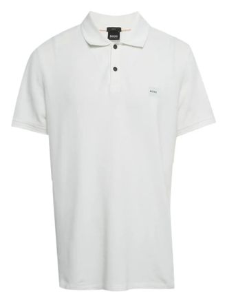 BOSS piqu&eacute; slim-fit polo shirt - White