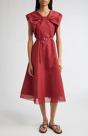 3.1 Phillip Lim Bow Belted Midi Dress in Crimson at Nordstrom Rack, Size 10