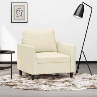 vidaXL Sill&oacute;n Cuero Sint&eacute;tico Crema 60 Cm Vidaxl