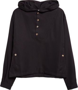 Kiko Kostadinov Raday Jersey Hoodie in Blue And Grey at Nordstrom, Size 38 Us