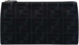 Fendi Pre-owned Clutches, female, Black, Size: ONE SIZE Pre-owned Canvas Clutch