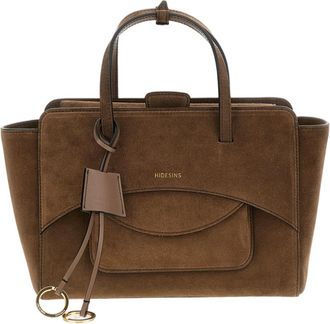 Hidesins Brown Suede Flap M Shoulder Bag