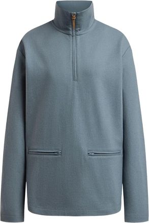 12 Storeez Felpa con mezza zip - Blu