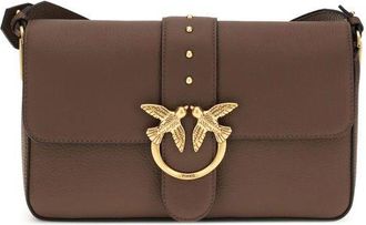 Pinko Brown Calf Leather Bos Taurus Shoulder Womens Bag