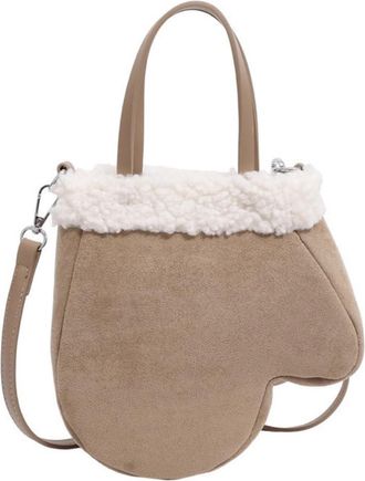 Generic Handbag Womens Autumn and Winter Personalized Plush One-Shoulder Crossbody Bag(khaki)