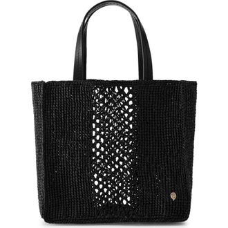 Helen Kaminski Mini Arleth Crochet Raffia Tote in Charcoal at Nordstrom
