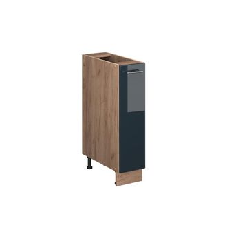Vicco Mueble De Botica Fame-line, Azul Oscuro Alto Brillo/roble Dorado, 20 Cm Sin Encimera, Vicco