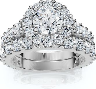 Pompeii3 2Ct Diamond Engagement Wedding Engagement Ring Set 10k Gold Lab Grown