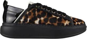 Alexander Smith Wembley Donna in gevlekt ponyhaar met zwarte leren hak en zwarte zool - Dames - Sneakers - Zwart - 36 EU - Schoenen