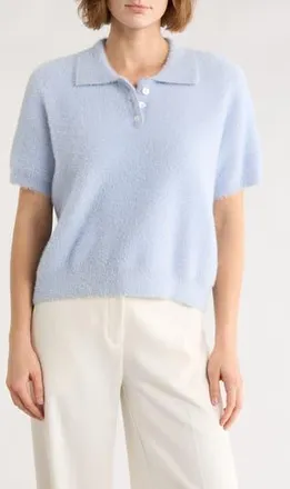 Cyrus Eyelash Knit Polo Sweater in Orchid Petal at Nordstrom Rack, Size X-Large