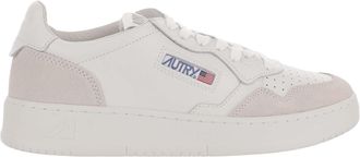 Autry White Medalist Low Suede Sneakers