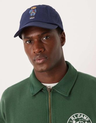 Polo Ralph Lauren Cappellino blu navy in twill con logo dellorsetto