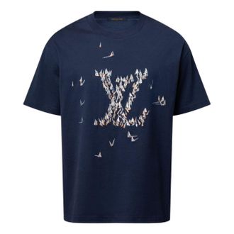 Louis Vuitton Embroidered Cotton T-Shirt Navy 1AHW60