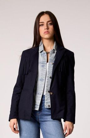 Blue Revival Helen Fringe Blazer with Removable Denim Insert in Midnight at Nordstrom, Size X-Small