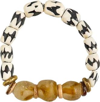 Twine & Twig Womens Tribal Stack Bracelet In Camel Batik