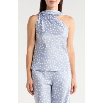 Renee C Scarf Detail One Shoulder Top in Steel Blue at Nordstrom Rack, Size X-Small