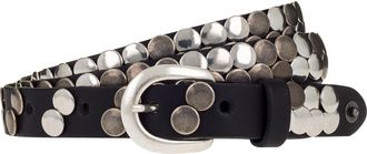 Mustang Lederg&uuml;rtel MUSTANG, Damen, Gr. 100, schwarz, Rindsleder, G&uuml;rtel Lederg&uuml;rtel, Echtleder, mit Plattnieten verziert, einfache Dornschliesse