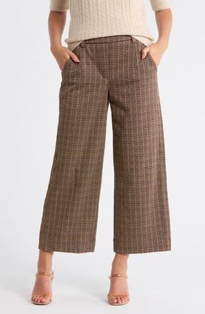 Democracy Ableisure Sky Rise Wide Leg Pull-On Pants in Brown Multi at Nordstrom Rack, Size X-Small