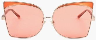 Linda Farrow NO 21 Butterfly Sunglasses with Metal Frame size Unica