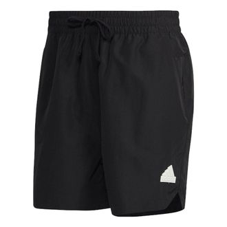 adidas Mens adidas Solid Color Casual Logo Straight Sports Shorts Black HN1935