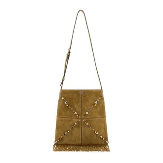 Valentino Garavani Shoulder Bags, male, Brown, Size: ONE SIZE Nellc&ocirc;te Suede Shoulder Bag