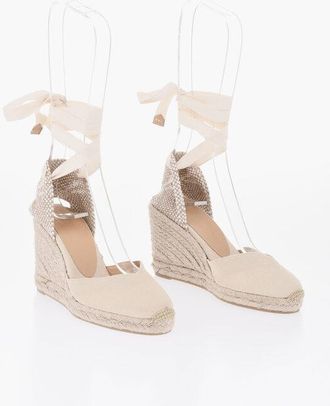Castaner Canvas Espadrilles with 11cm Wedge and Lace-Up Detail size 36