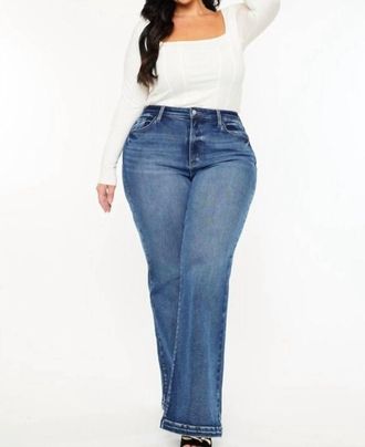 Kancan Libby High Rise Wide Leg Flare Jean - Plus In Dark Wash