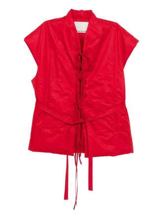 Samuel Gui Yang lace-up vest - Red