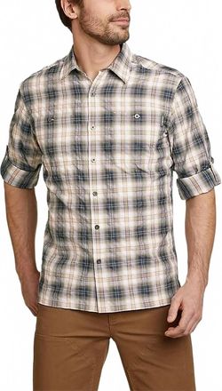 Eddie Bauer Plaid Rainier 2.0 Hiking Shirt In Dusty Blue