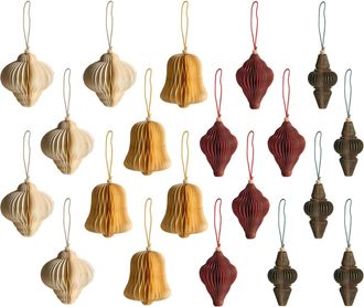 Beliani Set Di 20 Palline Di Carta A Nido DApe Per LAlbero Di Natale Multicolori Malselva