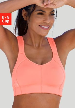 Active By Lascana Sport-BH LASCANA ACTIVE, Damen, Gr. 100, Cup D, orange (neon orange), Microtouch, Obermaterial: 58% Polyamid, 42% Elasthan, BHs Sport-BH, mit weichem 