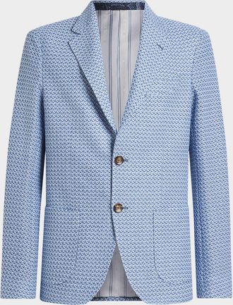 Etro Mens Roma Honeycomb Cotton Two-Button Sport Jacket