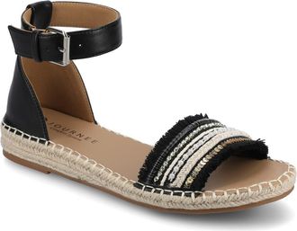 Journee Collection Tristeeen Ankle Strap Espadrille Sandal in Bone Beading at Nordstrom Rack, Size 8.5