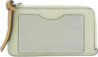 Loewe Gray Green Leather Coin Purse/Coin Case (Pre-Owned)