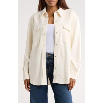 TWP Dutton Cotton Blend Western Shirt in Ivory at Nordstrom Rack, Size X-Small/small
