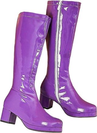 Generic Womens High Boots Patent Leather Waterproof Knee Boots Party Shoes