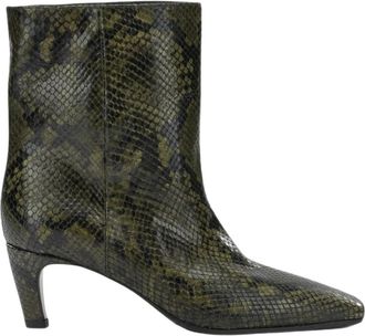Strategia A6220 Tiber Enkellaars - Dames - Laarzen met Hak - Groen - 39 EU - Leer - Schoenen