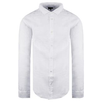 Emporio Armani Custom Fit Mens Off White Shirt Textile - Size Large