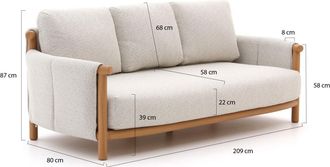 Bellagio la vita attrattiva Bellagio Calcinelli lounge tuinbank 3-zits 209.5cm